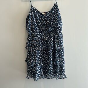 Alter’d State Size XL Floral Navy Mini dress! Tie waste! NWT